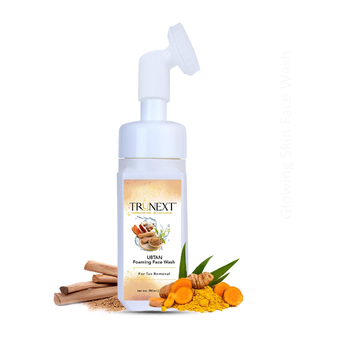 TRUNEXT Ubtan Foaming Face Wash for Tan Removal - Natural & Gentle Cleanser (150ml) for Bright, Glowing Skin | Perfect for Daily Skincare & Sun Damage Repair