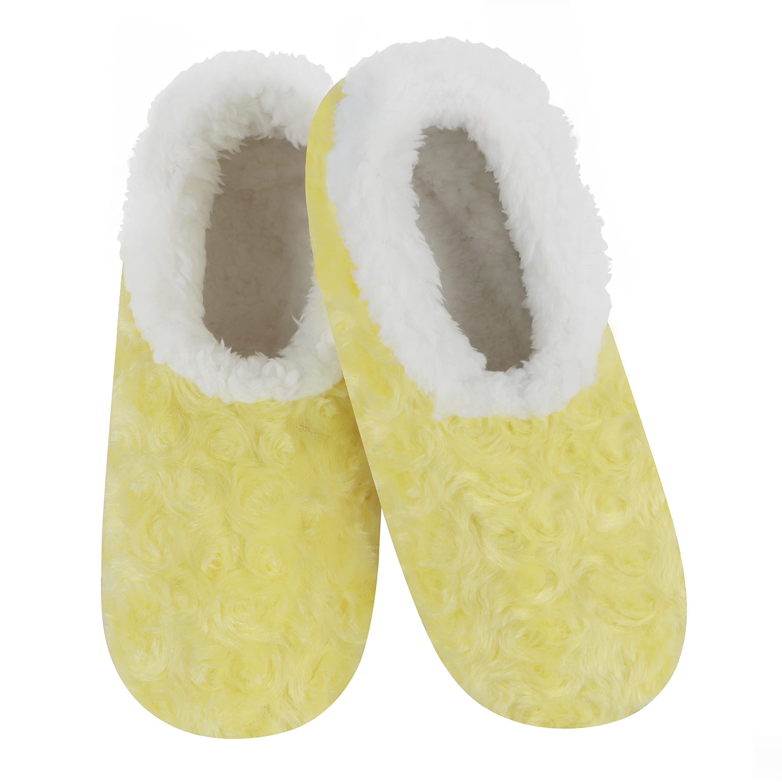 Snoozies Women's Cozy Fuzzy Slipper Socks - Soft Sole Indoor House Slippers with Roses in Bloom Design - Perfect for Relaxing at Home, Lounging & Keeping Feet Warm in Winter