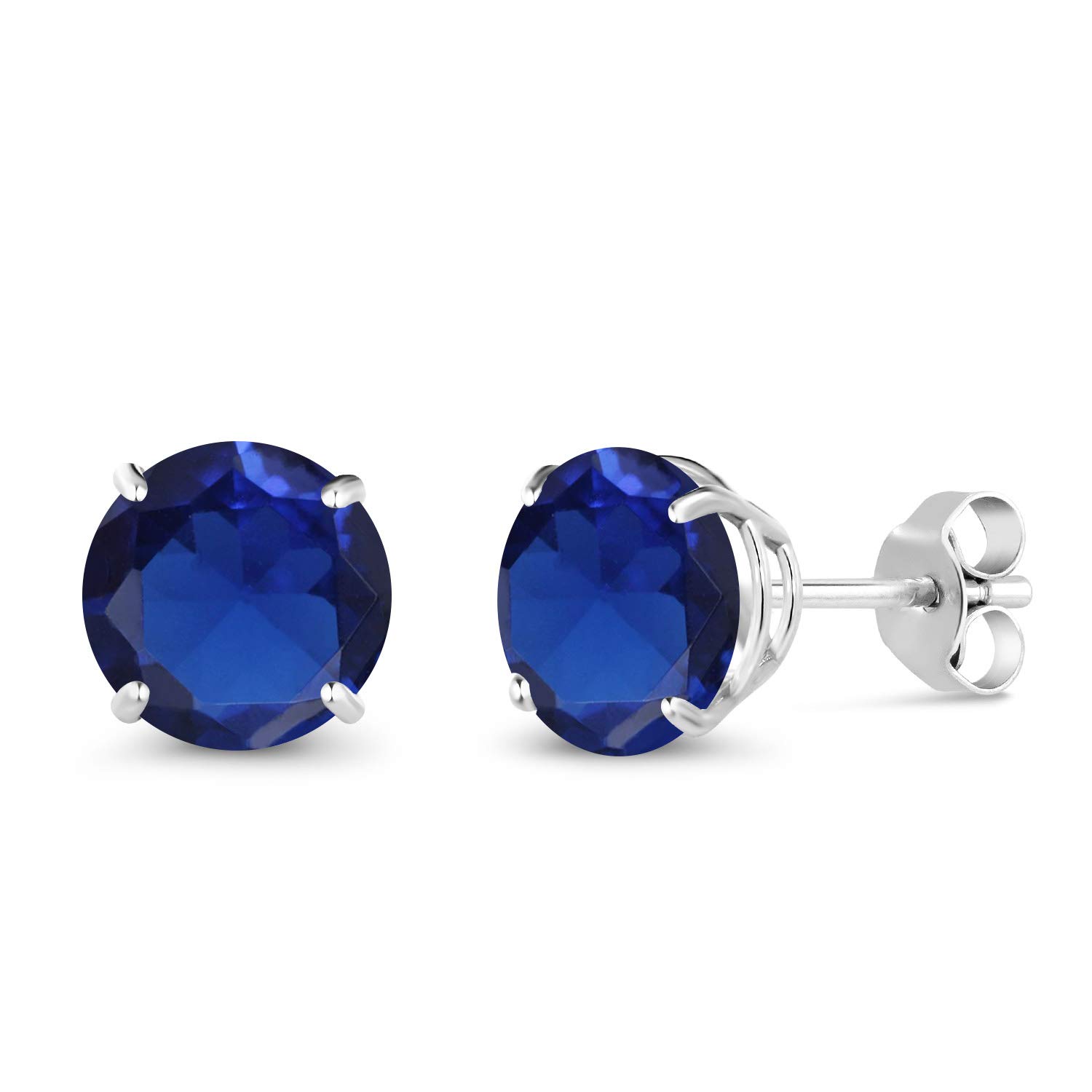 14K White Gold 7MM Round Birthstone Stud Earrings for Women & Men | Genuine Gemstone Jewelry | Perfect for Birthdays, Anniversaries & Gifts