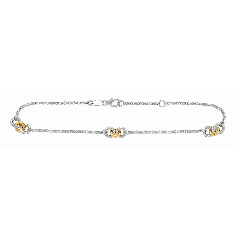 14K Gold & Sterling Silver Circle Ankle Bracelet for Women - Elegant & Dainty Jewelry for Everyday Wear & Special Occasions