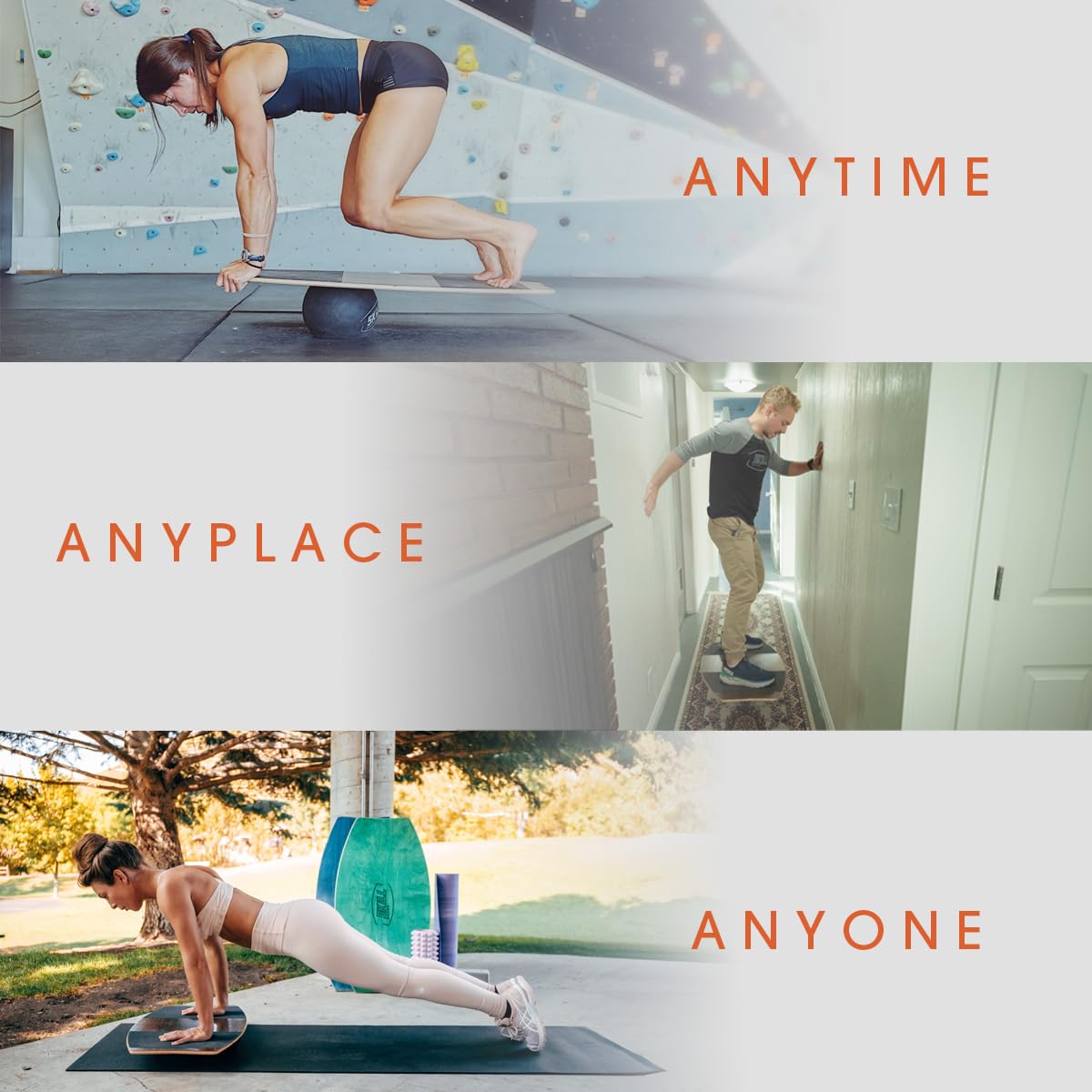 The Skill Board - Premium Wooden Balance Board for Adults - Wobble Board for Fitness, Yoga, Surf Training & Standing Desk Work - Includes Exercise Ball, Pump & Non-Slip Grip Tape - Perfect for Home Gym, Office & Outdoor Activities