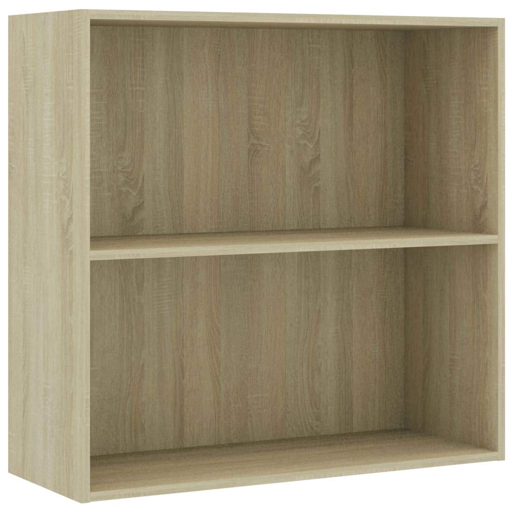 2-Tier Open Bookcase with Adjustable Shelves - Modern Freestanding Book Shelf for Display & Storage - Sonoma Oak Finish 31.5