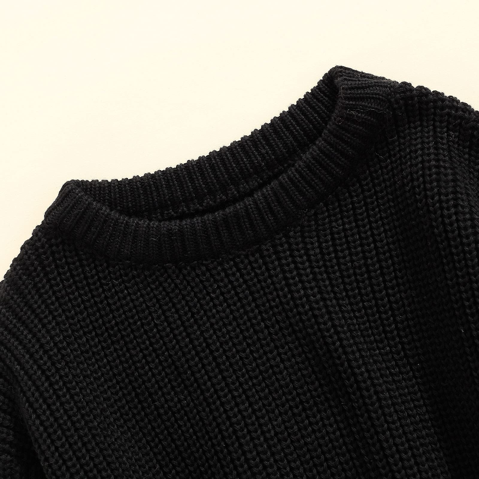 KMBANGI Newborn Baby Girl & Boy Solid Color Knit Sweater - Soft Crewneck Long Sleeve Pullover for Fall & Winter | Cozy Casual Outfit for Family Photos, Holiday Gatherings & Daily Wear