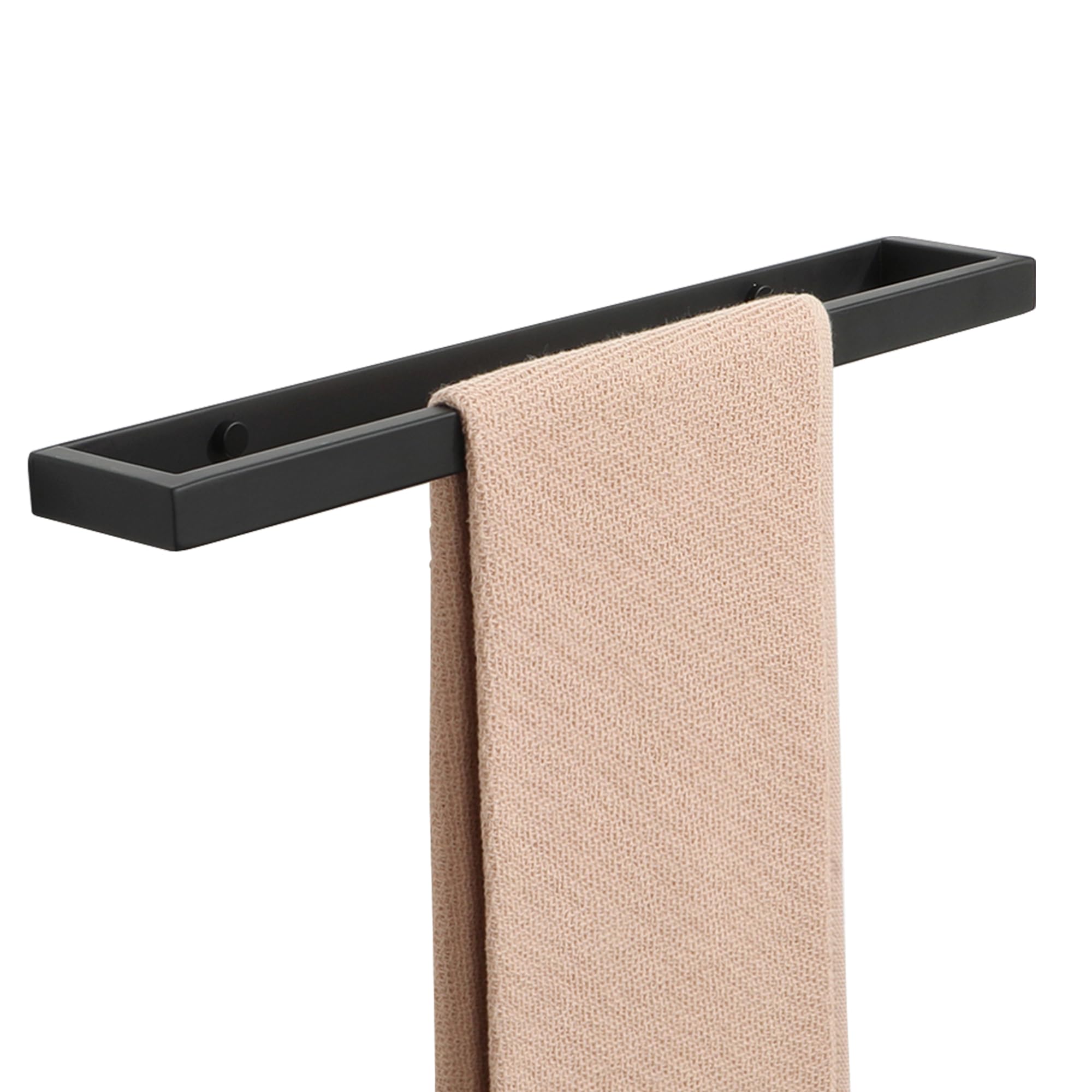 16 Inch Stainless Steel Towel Bar - SUS304 Matte Black Bathroom Towel Holder for Hand & Bath Towels - Wall Mounted Towel Rack for Bathroom, Lavatory & Spa - Durable & Rustproof Design