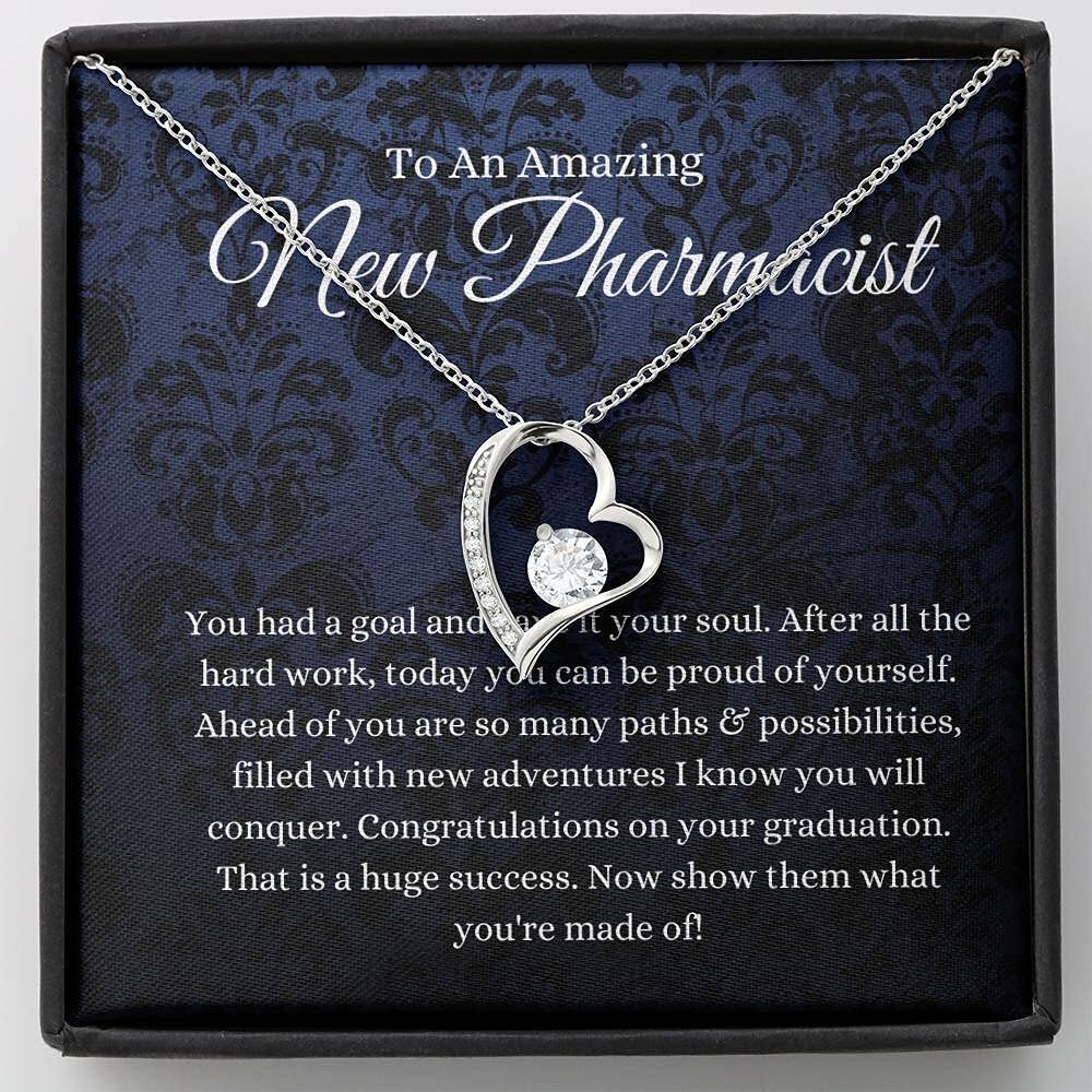 Personalized Jewelry Gift for Pharmacist Graduation - Heart Pendant Necklace for PharmD Women | Perfect Doctorate Gift for New Pharmacists | Ideal for Graduation Ceremonies & Professional Milestones