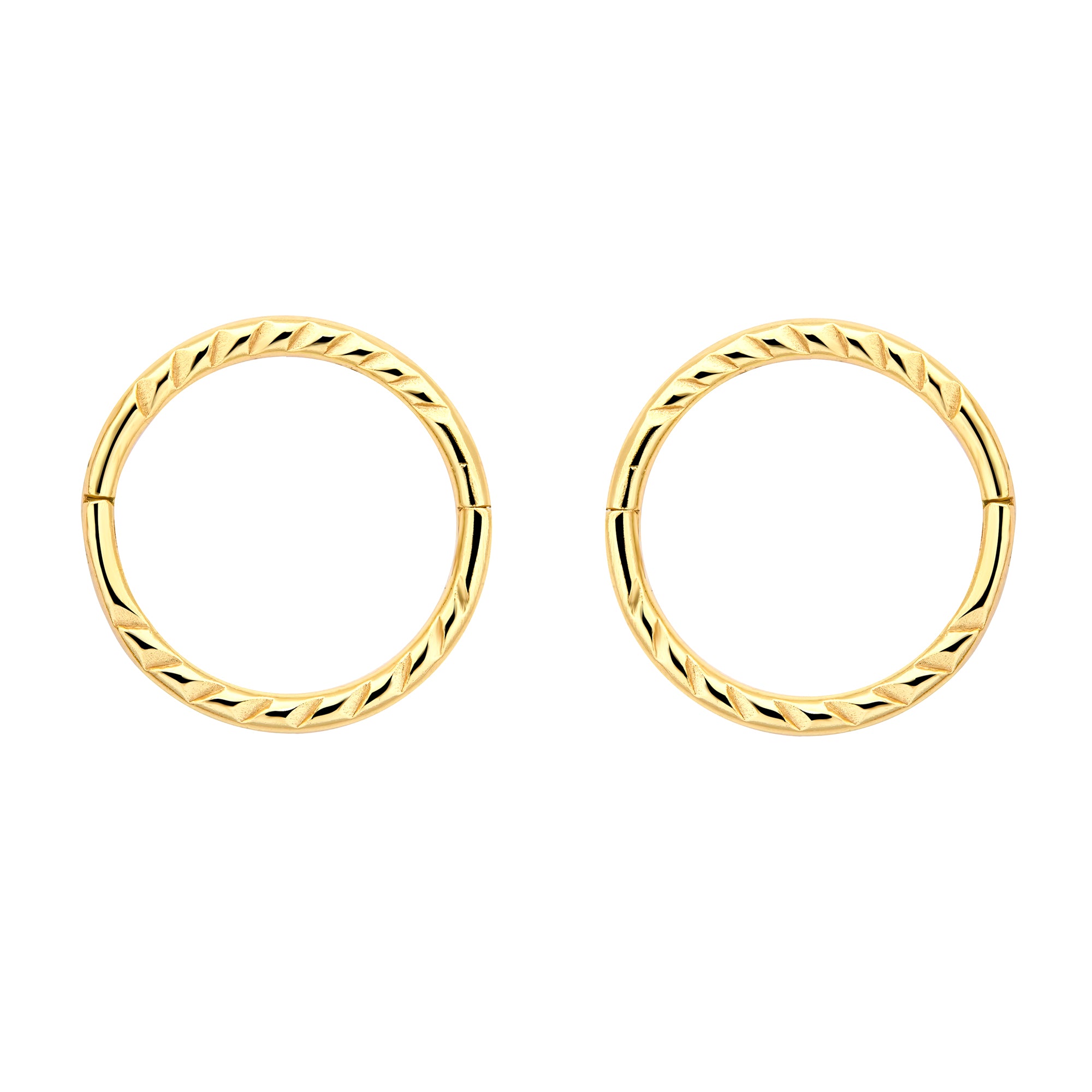 10mm Gold Grooved Endless Sleepers - Comfortable Hair Accessories for Women, Perfect for Braids, Ponytails & Everyday Hairstyles