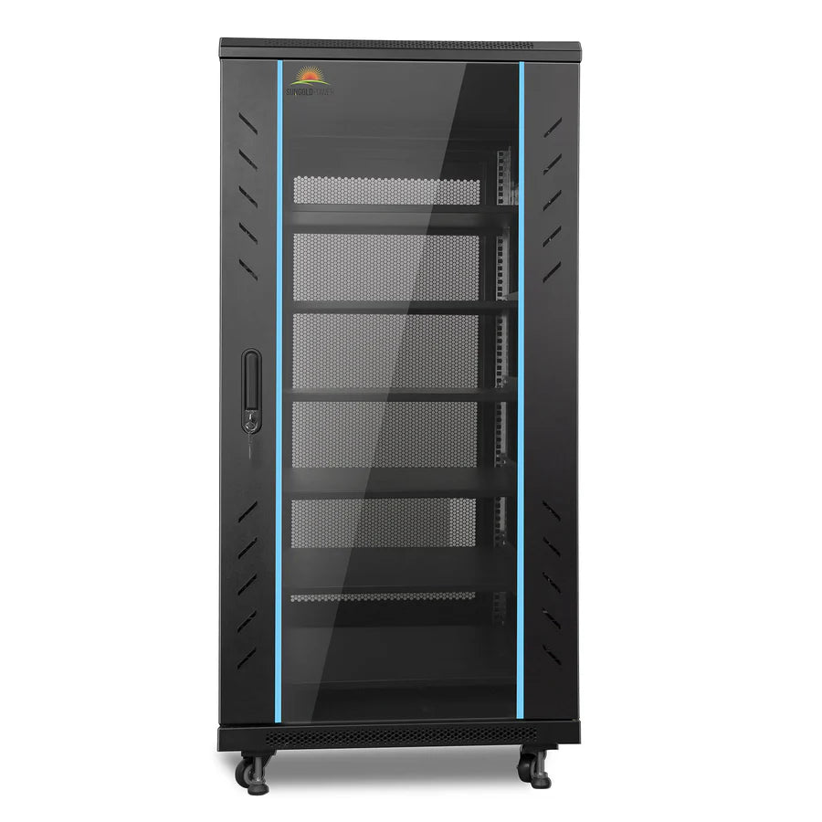 SunGoldPower Enclosed 6-Slot Battery Cabinet with Bus Bar for SG48100P & SGH48100T - Perfect for Solar Energy Storage, Off-Grid Power Systems, and Home Backup Solutions