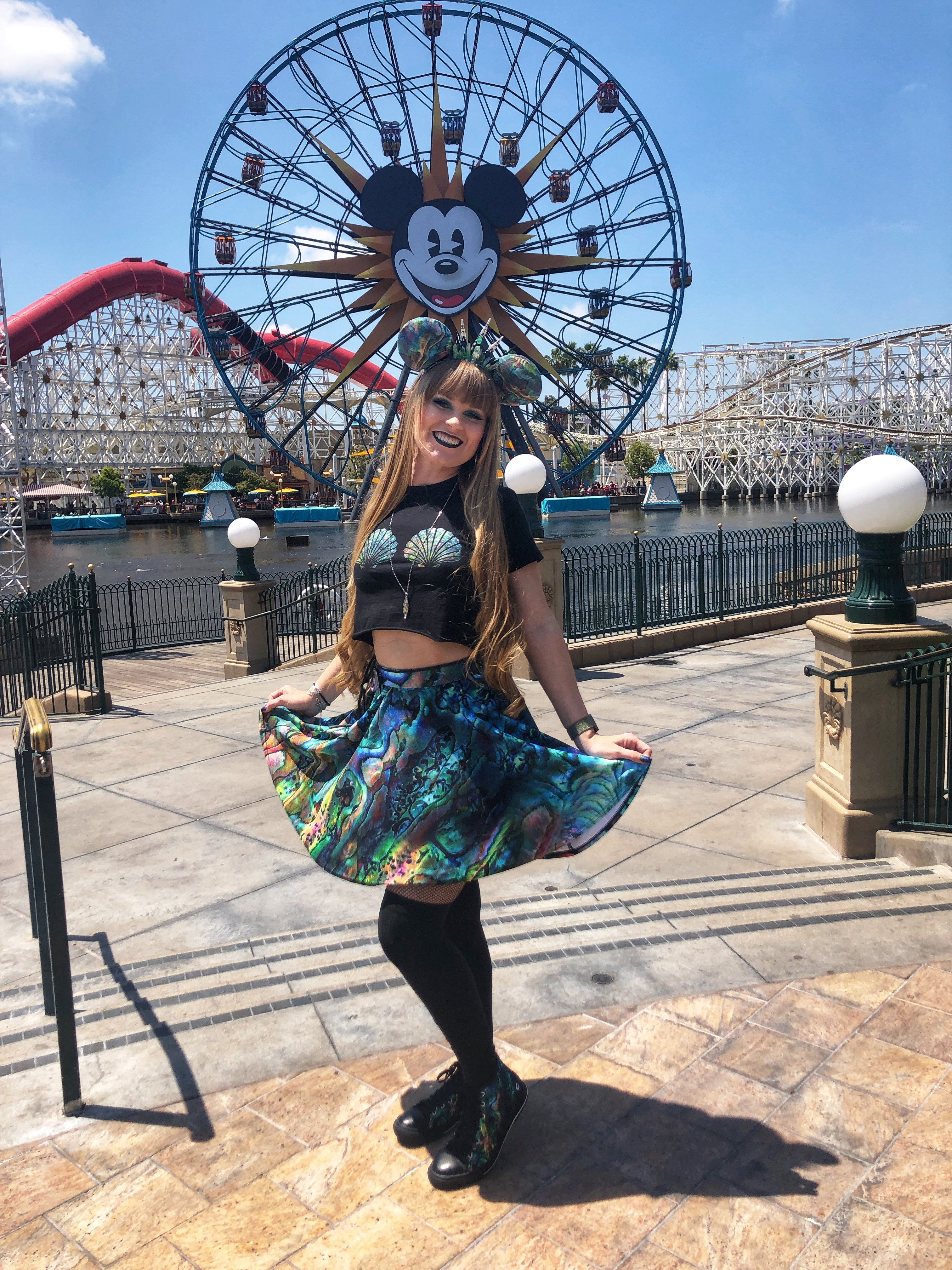 Abalone Skater Skirt for Women - XS Size Flowy A-Line Mini Skirt | Perfect for Casual Outfits, Date Nights & Summer Fashion