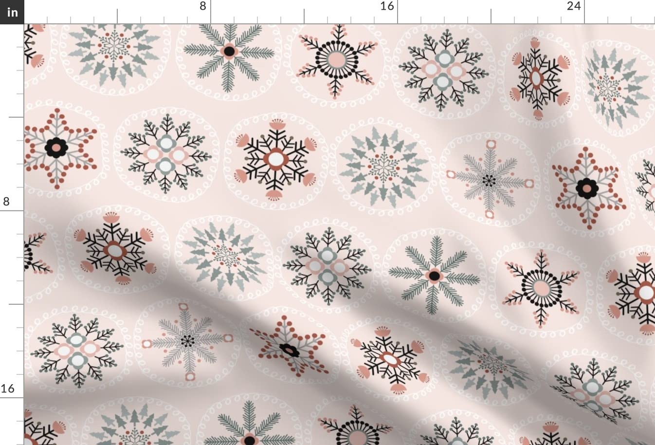 Scandinavian Snowflakes Printed Minky Fabric Fat Quarter - Soft Plush for Sewing Baby Blankets & Quilt Backing - DIY Craft Fabric for Nursery Decor & Holiday Projects