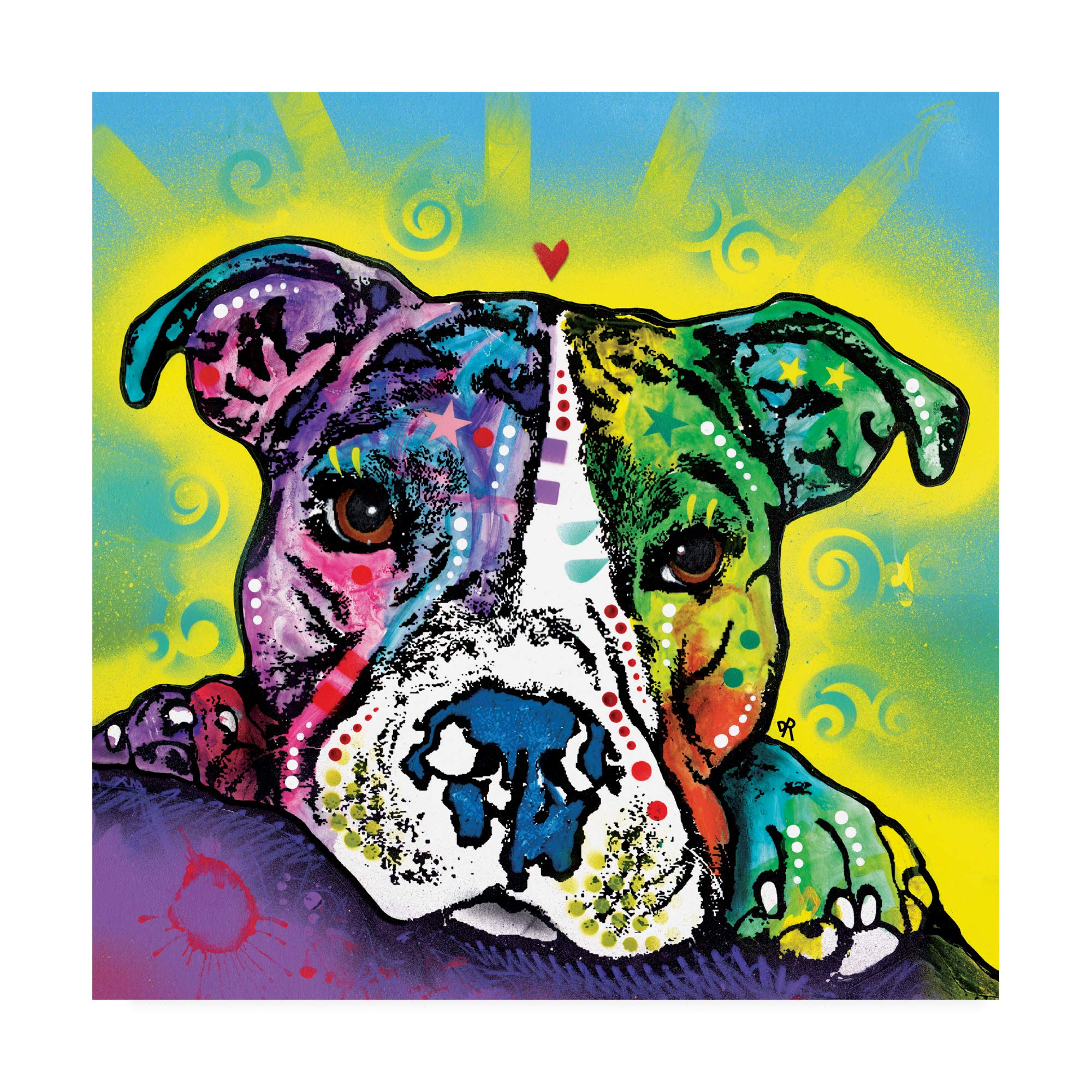 Dean Russo The Baby Pit Bull 18x18 Canvas Art Print - Premium Trademark Fine Art for Home & Office Decor, Perfect for Dog Lovers & Pet-Themed Interior Design