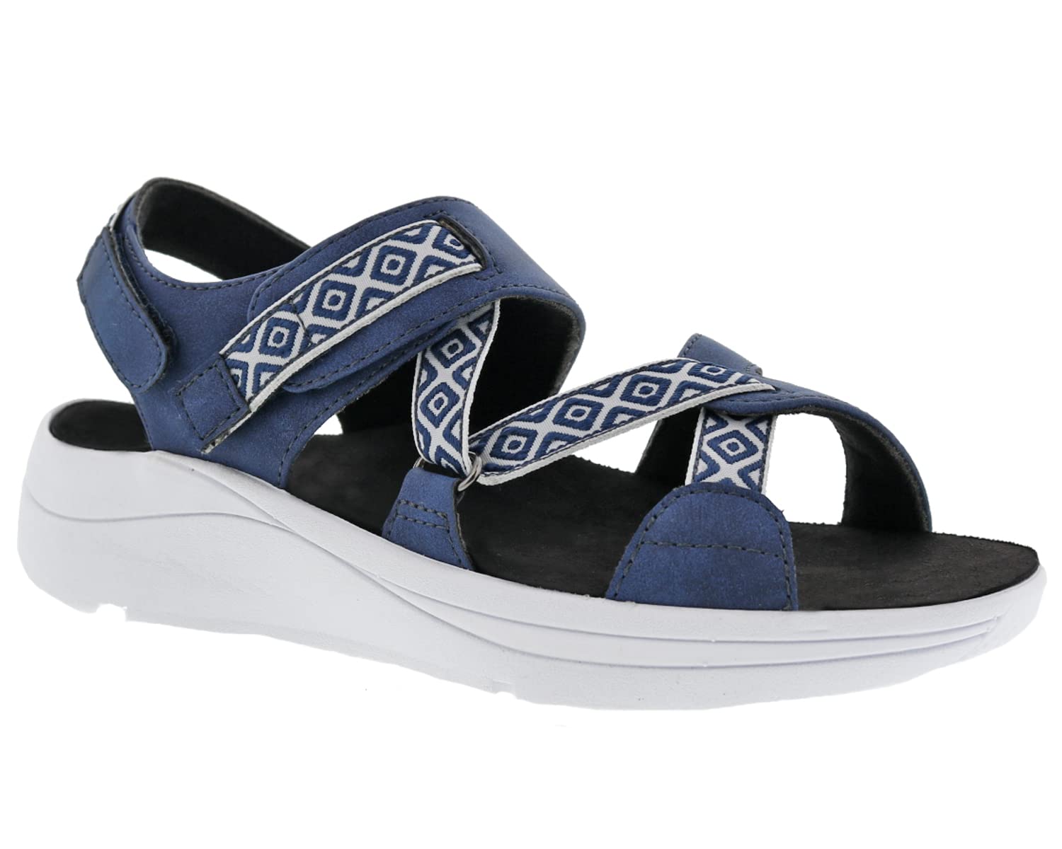 Drew Sloan Women's Therapeutic Hook and Loop Comfort Sandals - Arch Support & Cushioned Footbed for Plantar Fasciitis Relief - Perfect for Walking, Travel & Everyday Wear