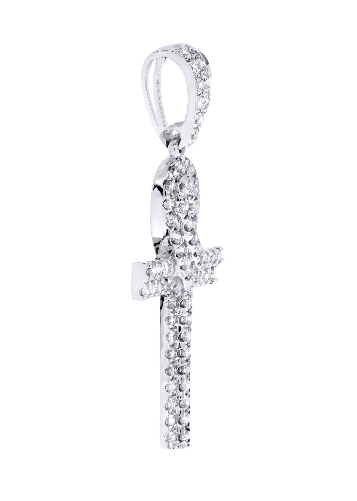 0.71 Carat Diamond Ankh Pendant Necklace - 2.18 Grams 14K Gold Egyptian Cross Jewelry for Women - Perfect for Gifts, Spiritual Protection & Everyday Wear