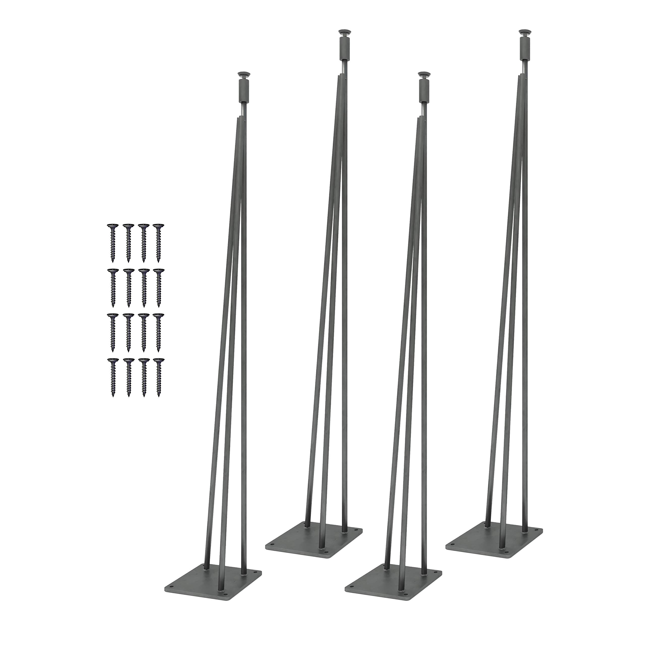 Industrial Hairpin Table Legs Set of 4 - Adjustable 16