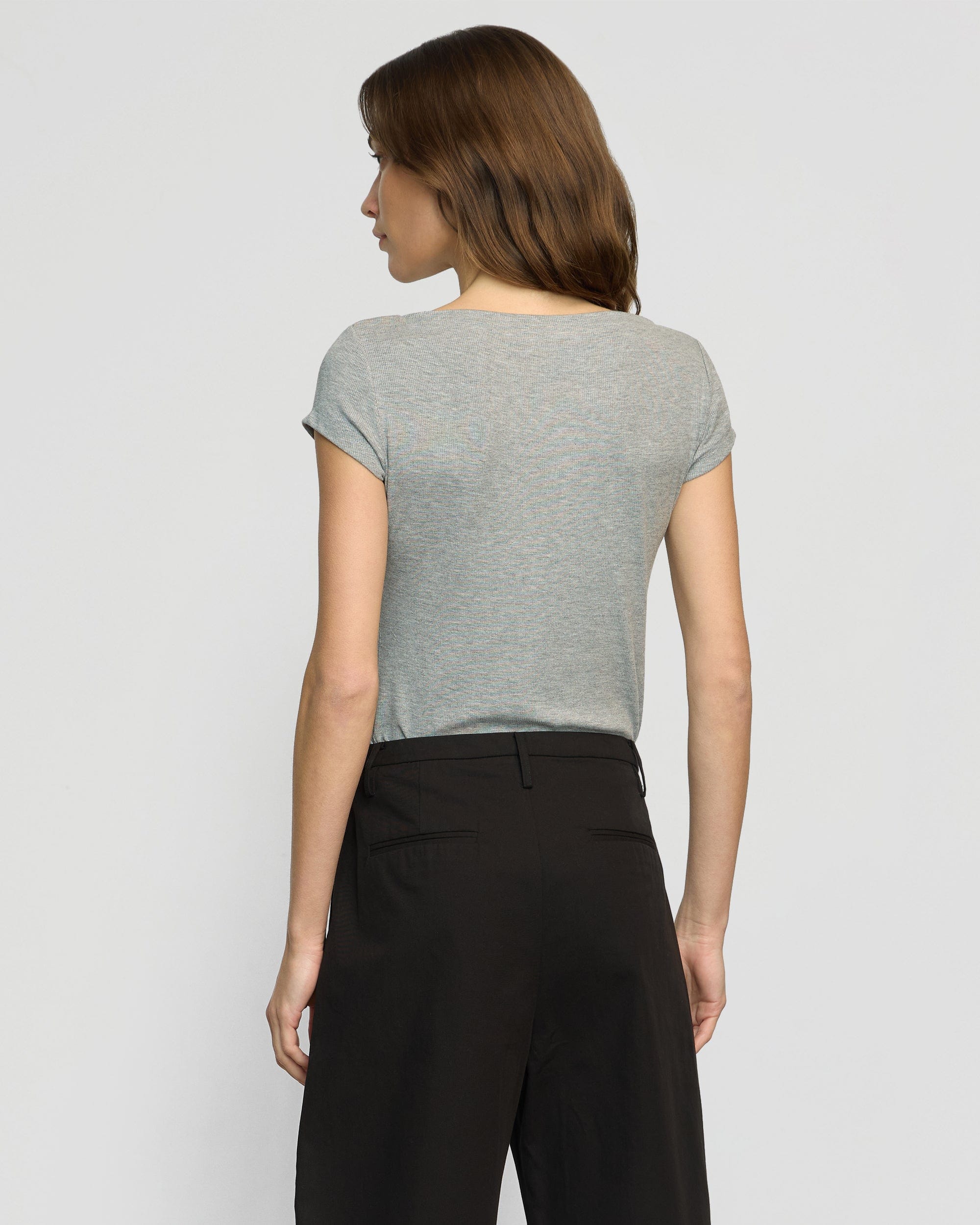 Zayna Women's Ribbed Cap Sleeve T-Shirt - Soft Stretch Casual Top for Everyday Wear | Perfect for Work, Date Night & Weekend Outfits