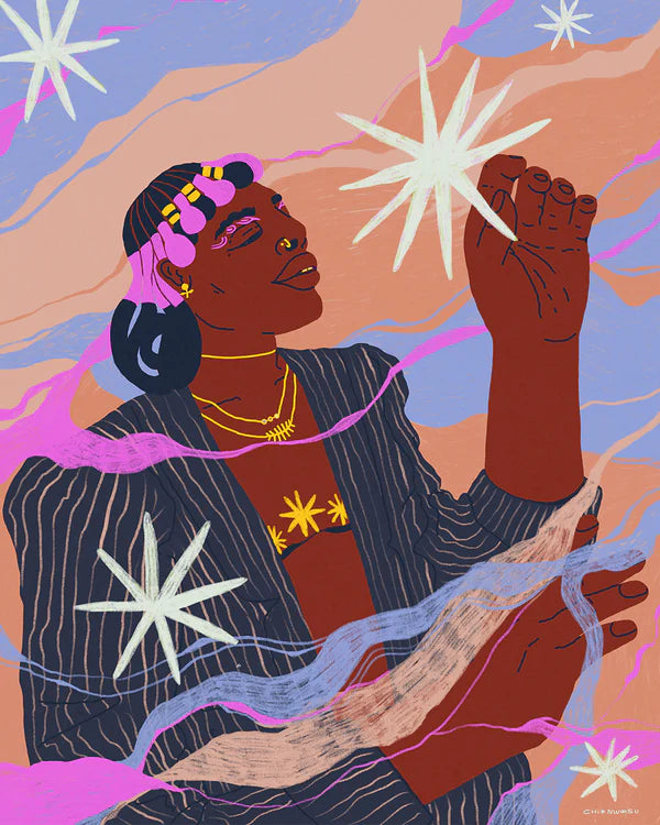 Divination Print by Chi Nwosu - Mystical Wall Art for Home Decor & Spiritual Spaces | Perfect for Meditation Rooms, Wiccan Altars & Boho Interiors