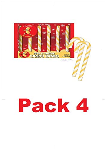 Accoutrements Mac & Cheese Flavored Candy Canes - Pack of 4 (5.6oz) - Unique Holiday Treats for Stocking Stuffers & Christmas Parties