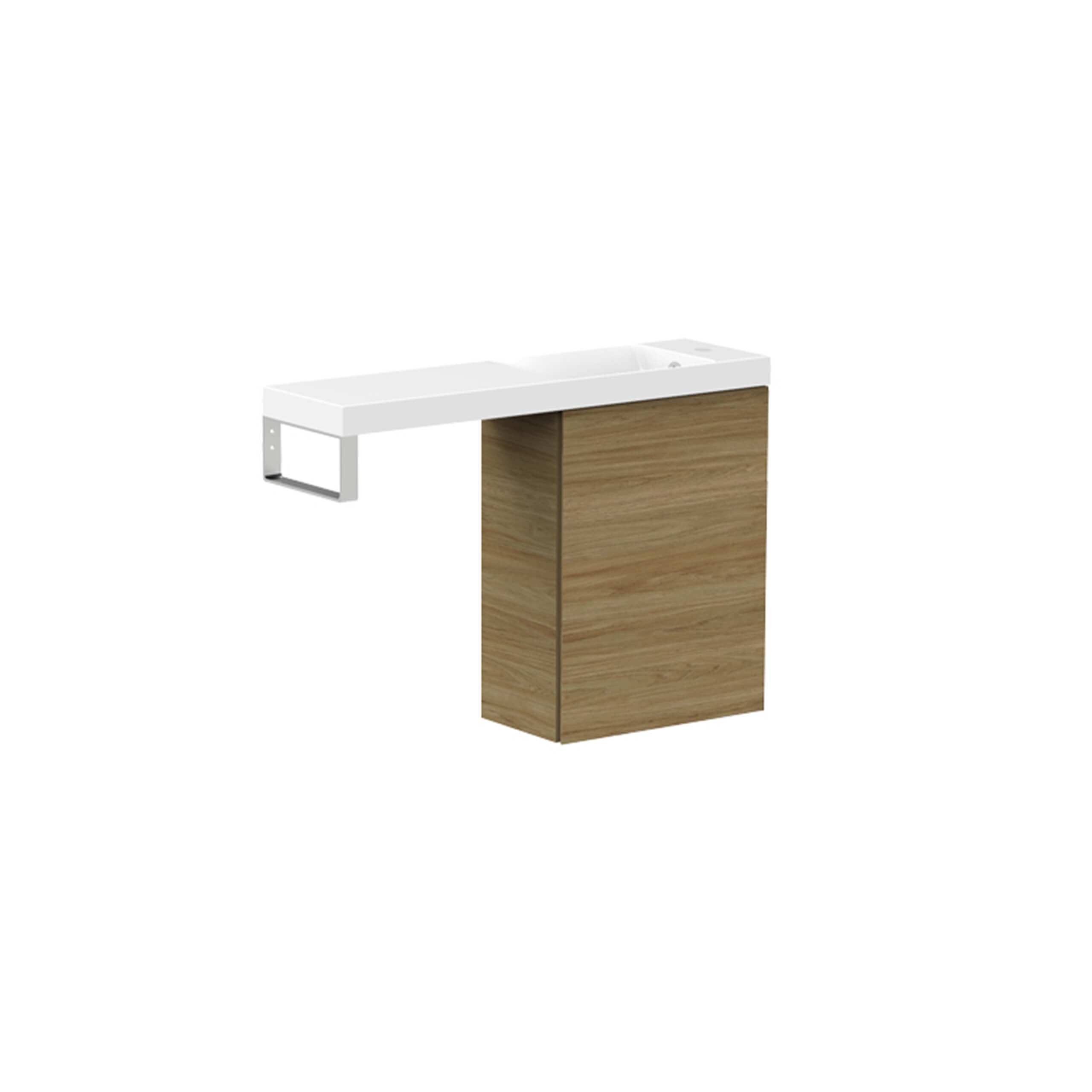 ADP Petite Rail Wall Hung Vanity - Modern Bathroom Sink Cabinet for Small Spaces, Space-Saving Design for Apartments & Powder Rooms