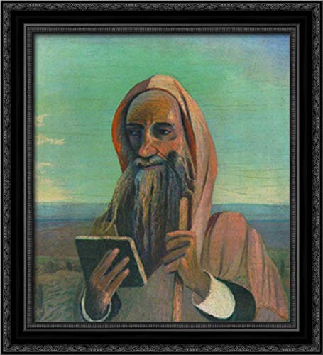 Tivadar Kosztka Csontvary Moroccan Teacher 20x22 Black Ornate Wood Framed Canvas Art - Perfect for Home Decor, Office Wall Art & Gift Ideas