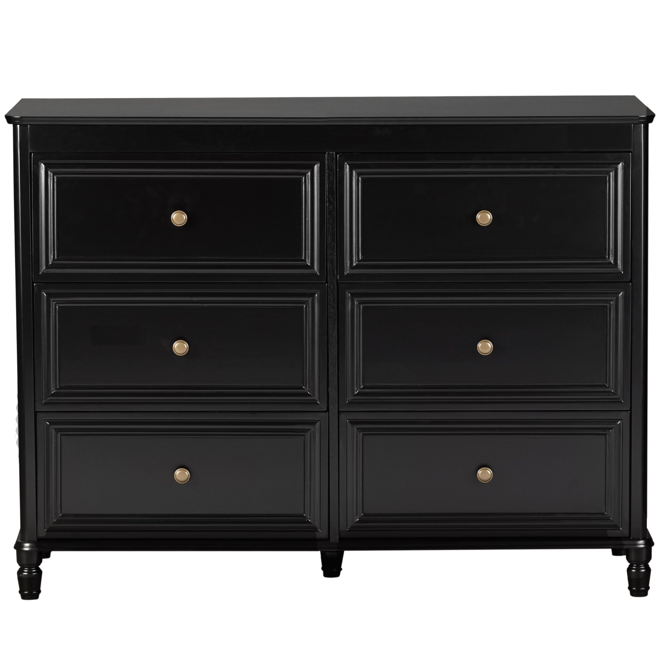 Little Seeds Piper 6-Drawer Dresser in Black - Stylish Kids' Bedroom Furniture for Storage & Organization