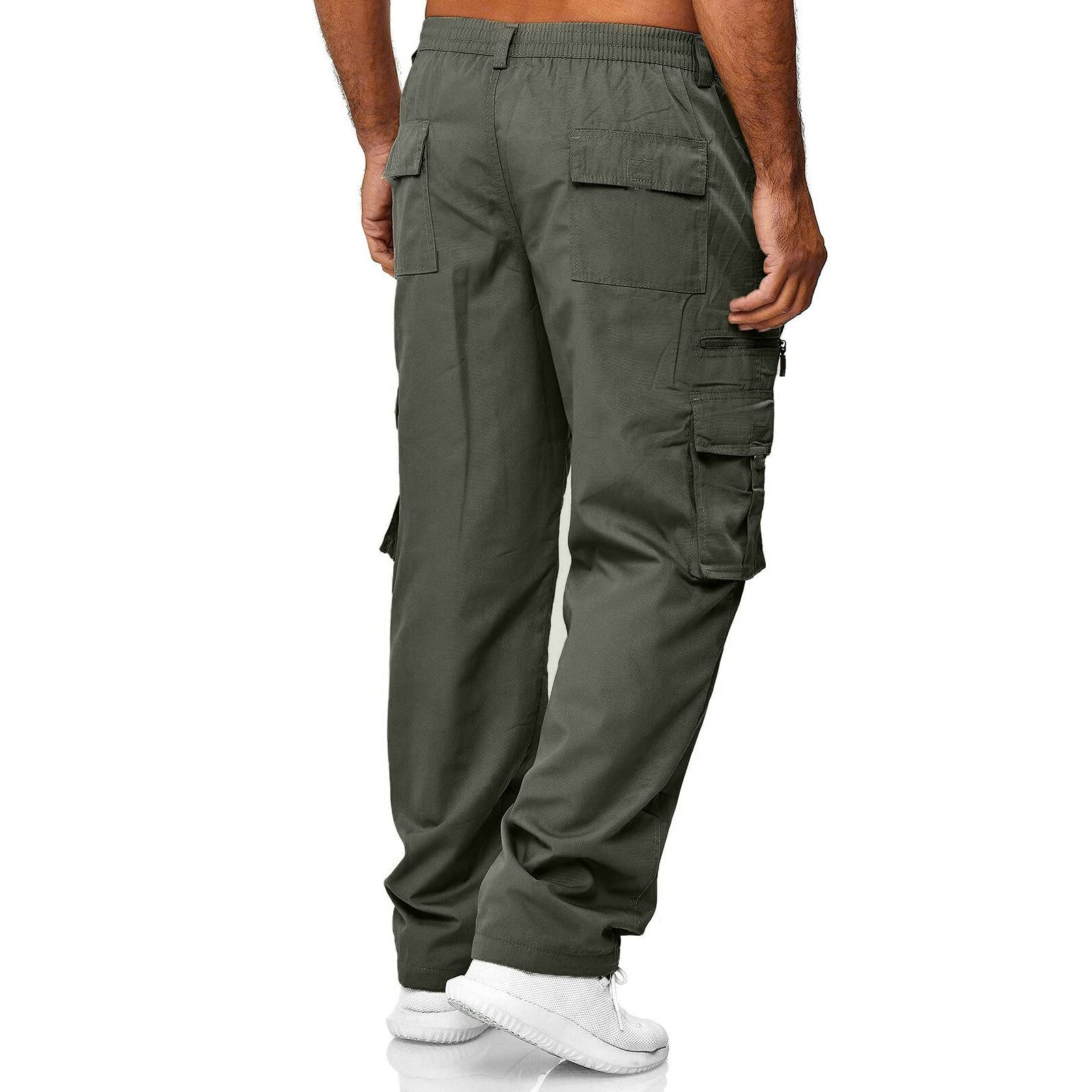 **Men's Workout Cargo Pants - Heavy Duty Stretch Joggers with Pockets for Gym, Hiking & Outdoor Activities**