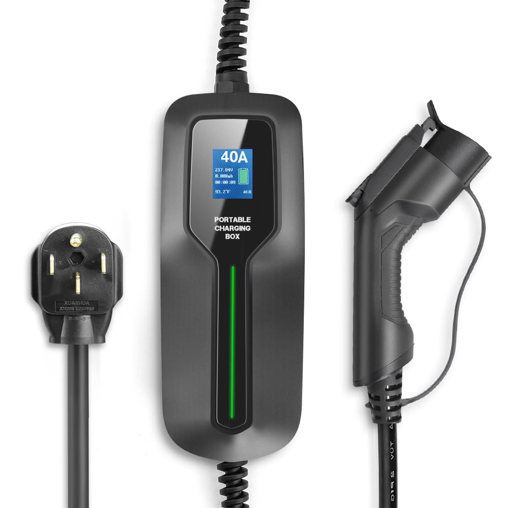 BESENERGY 40A Level 2 EV Charger - NEMA 14-50 240V J1772 Cable (20ft) for Home & Travel Charging