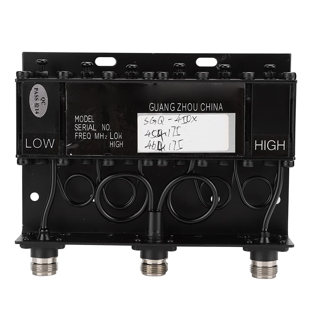 10W UHF 6 Cavity Duplexer TX 454.175MHz RX 464.175MHz - N Connector Radio Repeater for Wireless Communication - Signal Booster for Two-Way Radios, Ham Radio & Commercial Use