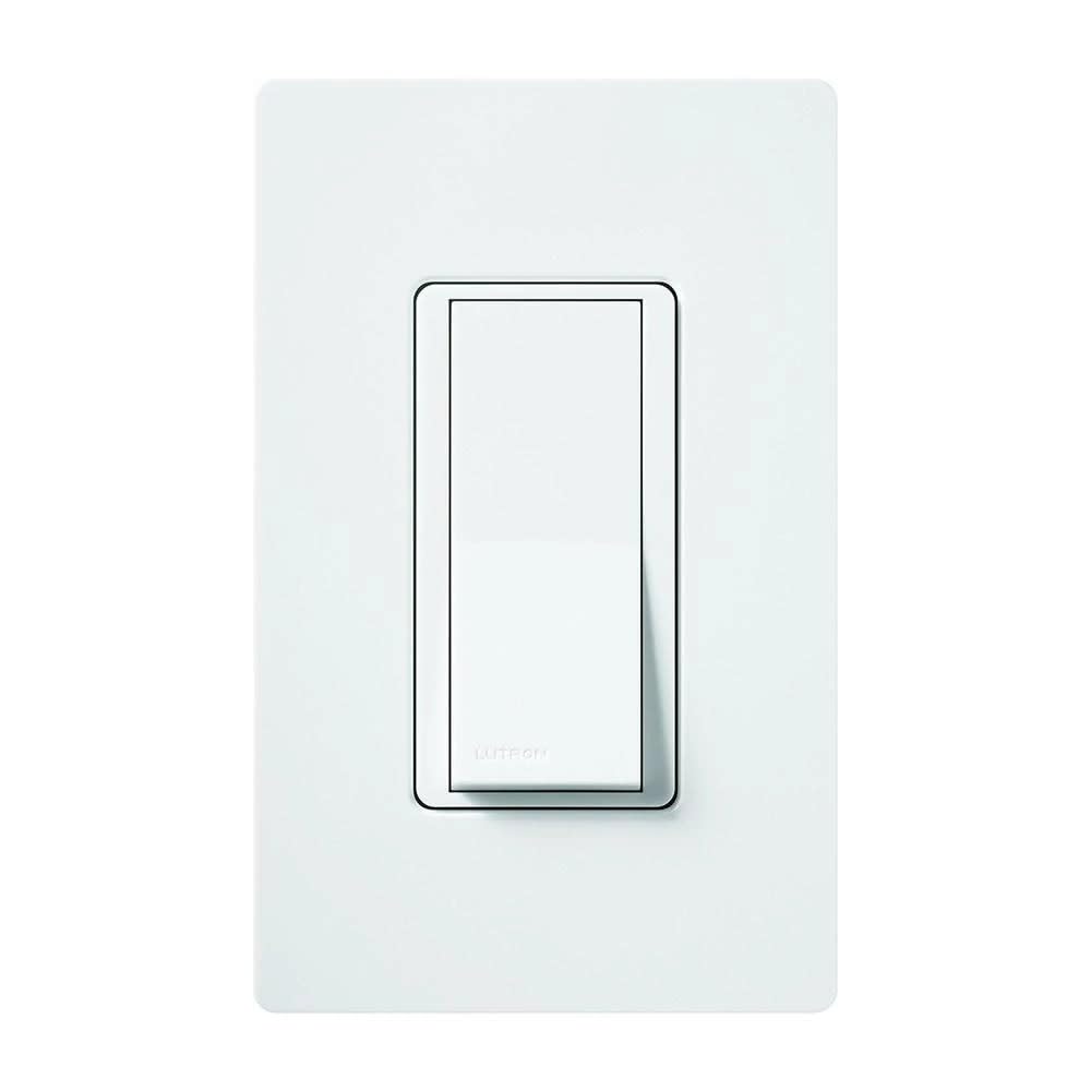 Lutron Claro 15 Amp Single-Pole Rocker Light Switch with Locator Light, CA-1PSNL-IV, Ivory - Perfect for Bedrooms, Hallways, and Staircases (Easy Installation & Night Visibility)