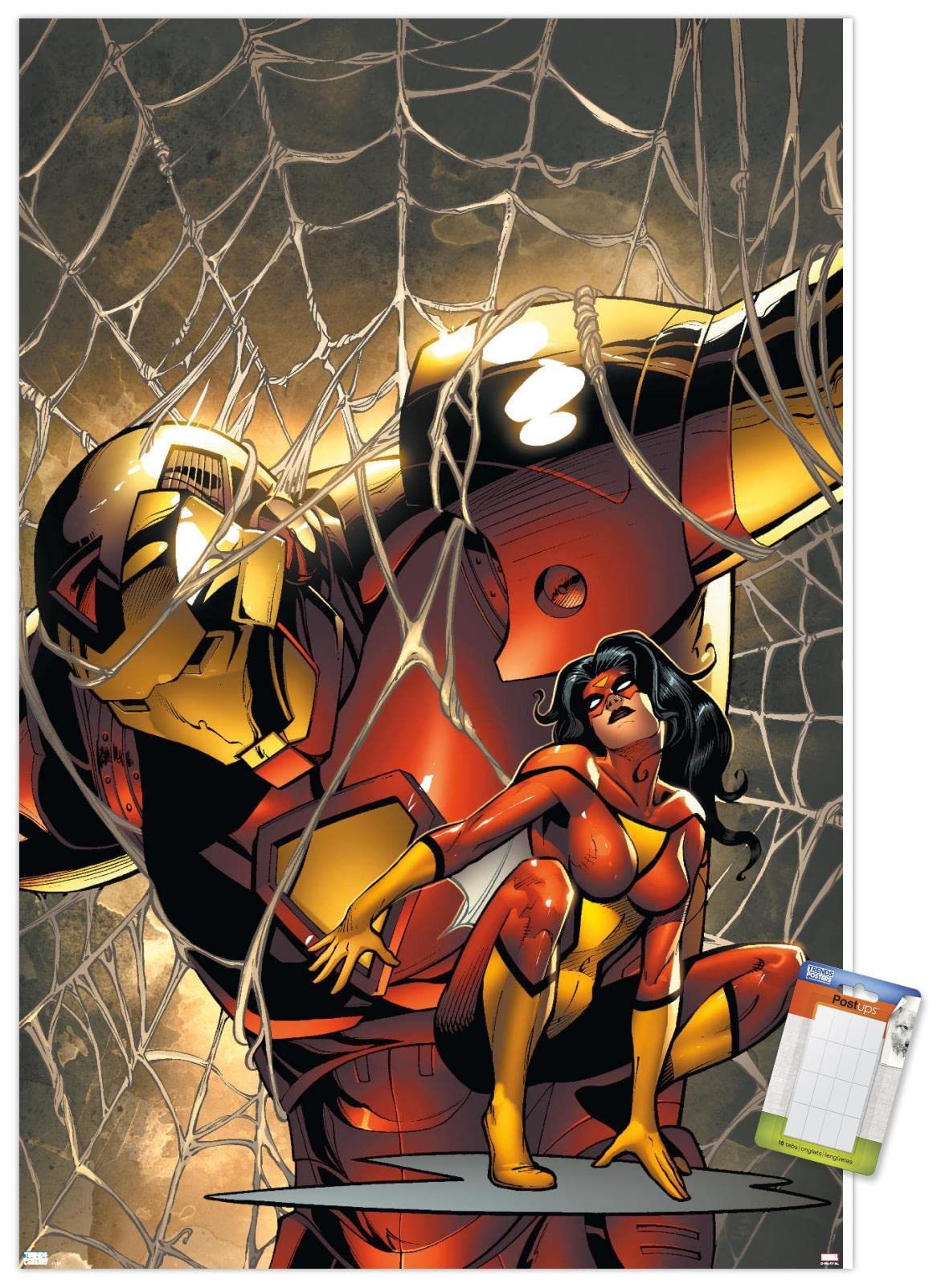 Marvel Comics Spider Woman & Iron Man #10 Premium Wall Poster Set - 22.4x14.7 Inches - Official Marvel Adventures Poster Bundle with Mounting Kit | Perfect for Bedroom, Game Room & Superhero Fan Decor