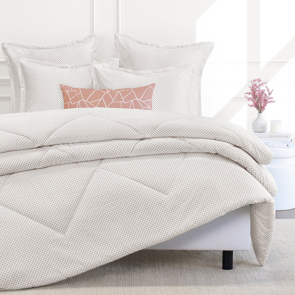 Edie Taupe Comforter Set - Soft & Breathable Bedding for All Seasons - Perfect for Master Bedroom, Guest Room, or Dorm