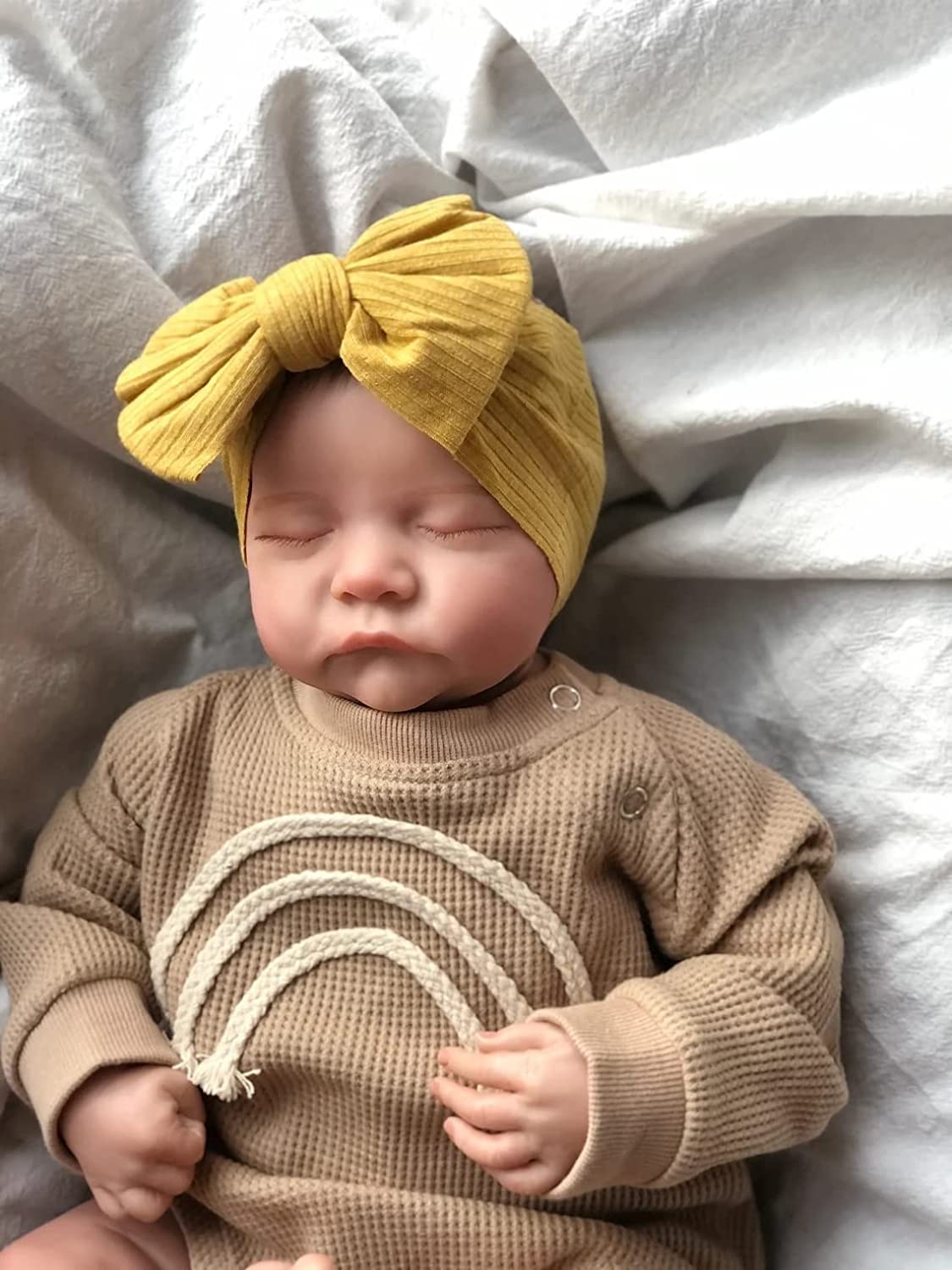 18 Inch Realistic Lifelike Reborn Baby Doll - Handmade Weighted Silicone Vinyl Sleeping Girl Doll with Closed Eyes | Perfect for Newborn Photography, Nursery Decor, and Therapeutic Play