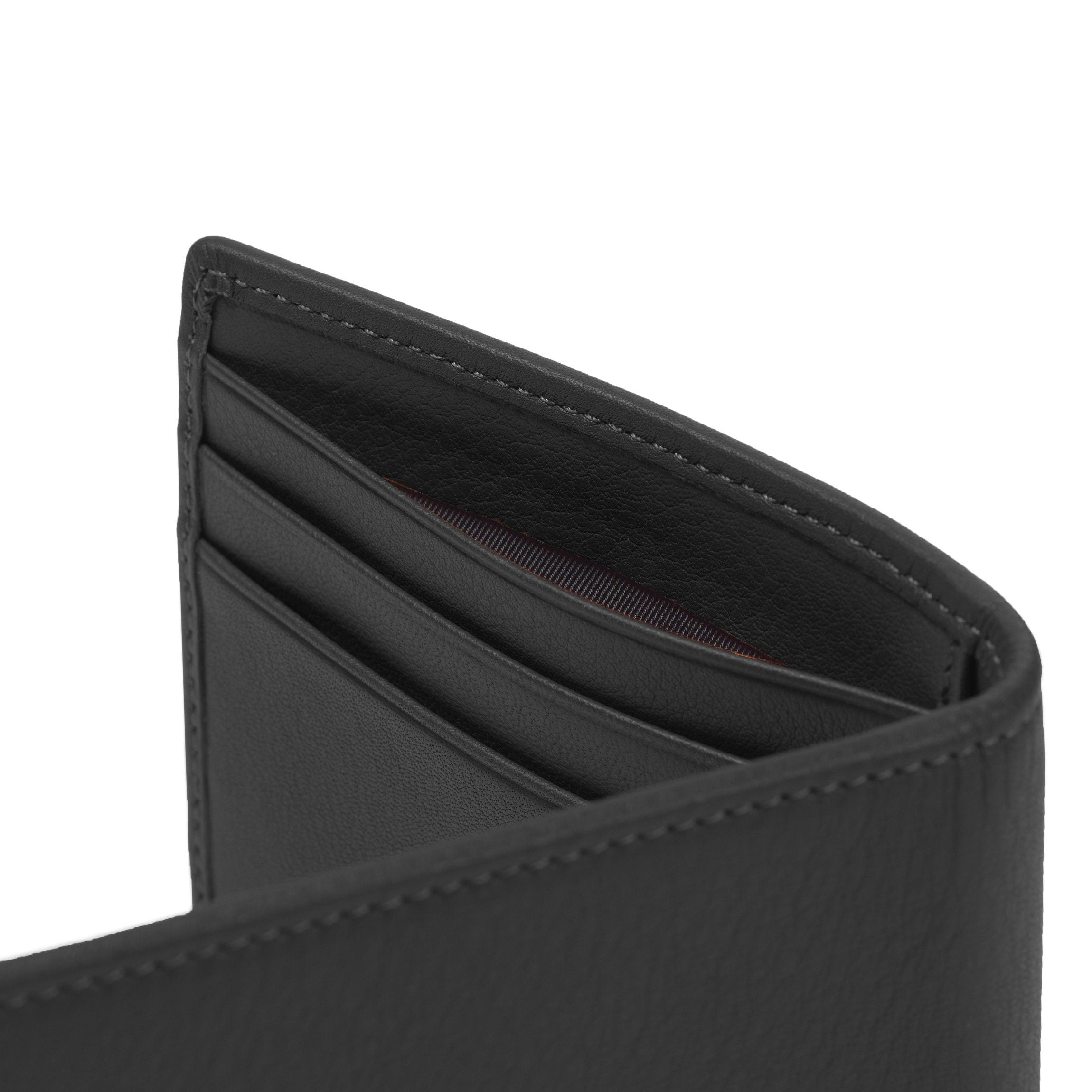 Men's Black Onyx Bifold Wallet with Money Clip - Slim RFID Blocking Leather Wallet for Everyday Carry & Travel