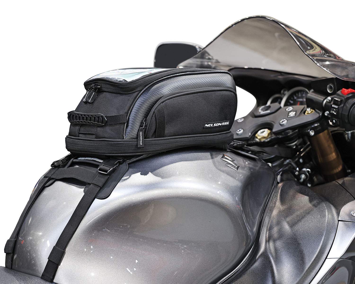 Nelson-Rigg Commuter Sport Motorcycle Tank Bag - Magnetic & Strap Dual Mount System for Secure Riding - Perfect for Daily Commute and Adventure Tours