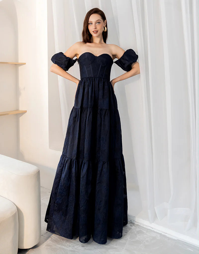 Ursula Off Shoulder Tiered Ball Gown - Elegant Prom Dress for Women, Formal Evening Gown with Ruffles, Perfect for Weddings, Parties & Special Occasions