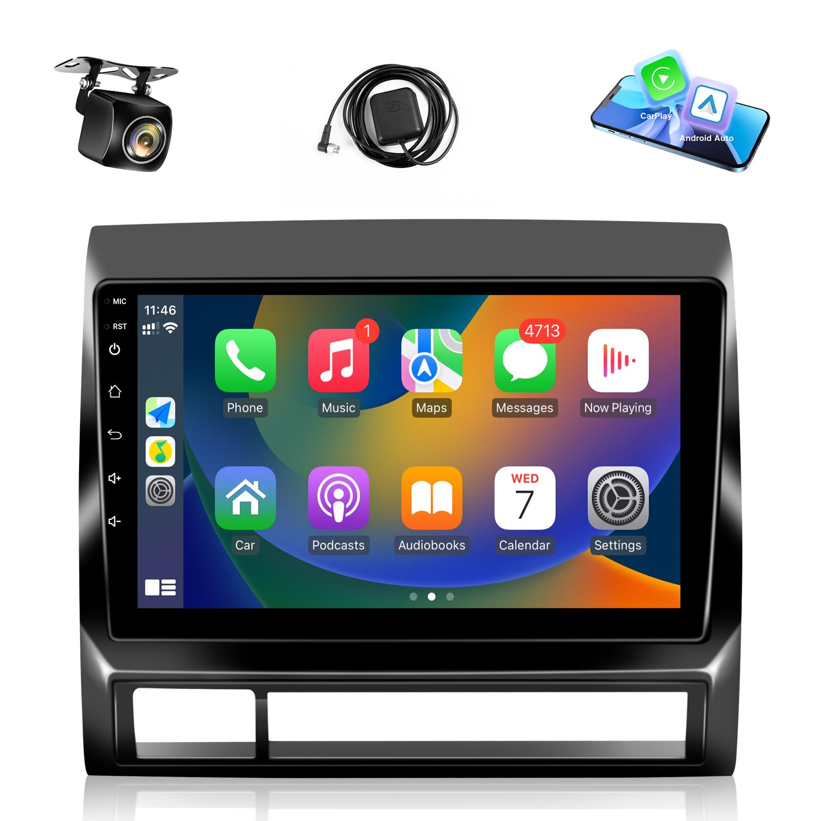 Leadfan 9 Inch Car Stereo for Toyota Tacoma 2005-2015 - Wireless CarPlay, Android Auto, Touch Screen, GPS, Bluetooth, FM Radio, AHD Backup Camera - Perfect for Hands-Free Driving & Entertainment