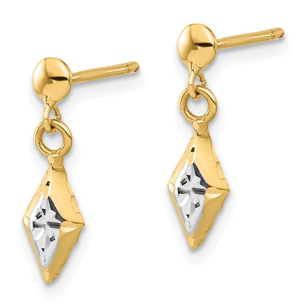 Gold Diamond Cut Puff Tear Drop Dangle Earrings - LE2291 | Elegant Statement Jewelry for Women, Perfect for Weddings, Parties & Evening Events