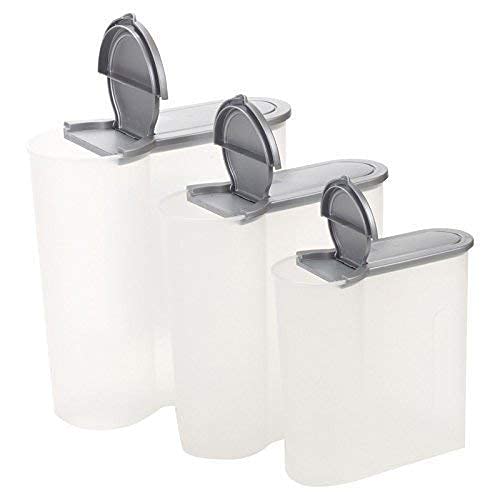 Easygift 3-Piece Cereal Dispenser Set for Dry Food Storage - Airtight Kitchen Organizer for Cereal, Rice, Pasta & Snacks (Grey) - Perfect for Pantry, Countertop & Bulk Food Organization