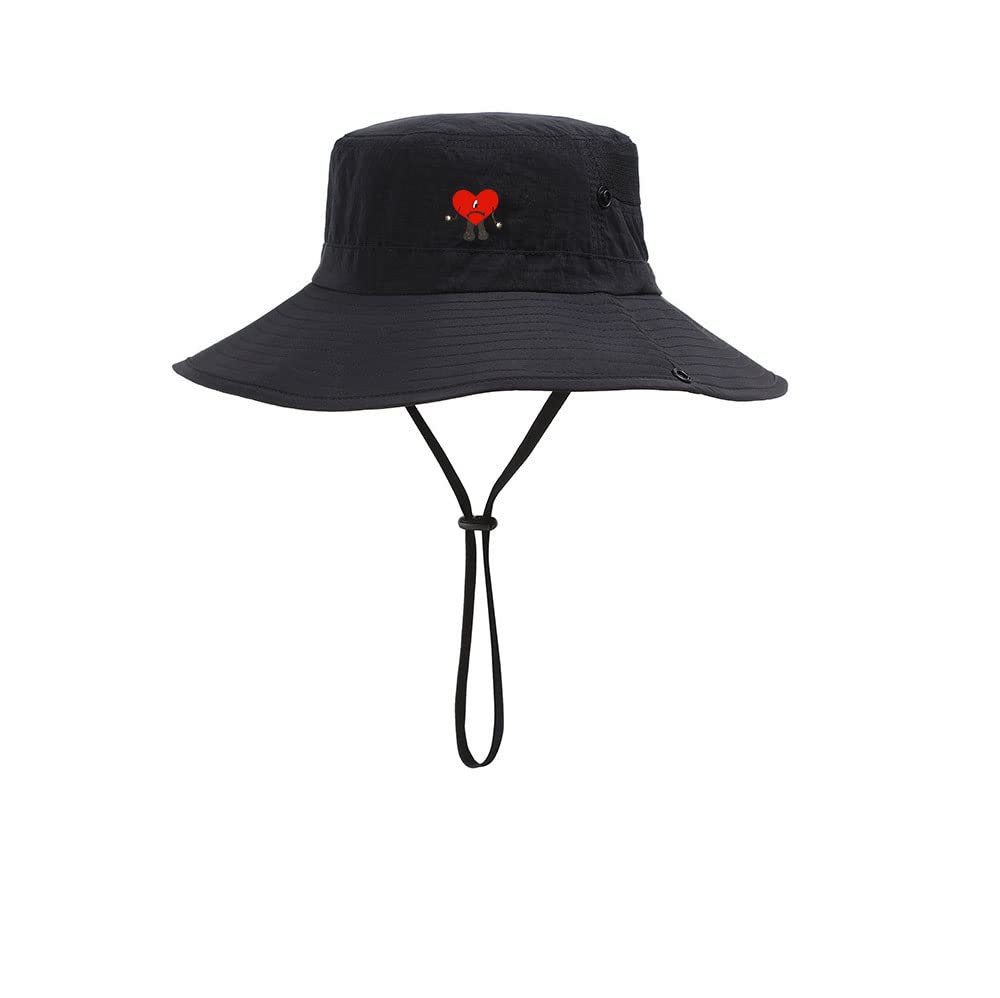 Bad Bunny Un Verano Sin Ti Merch Heart Safari Bucket Hat - Adjustable Fishing Hat for Men & Women, UPF 50+ Sun Protection - Perfect for Beach, Outdoor Adventures & Summer Concerts