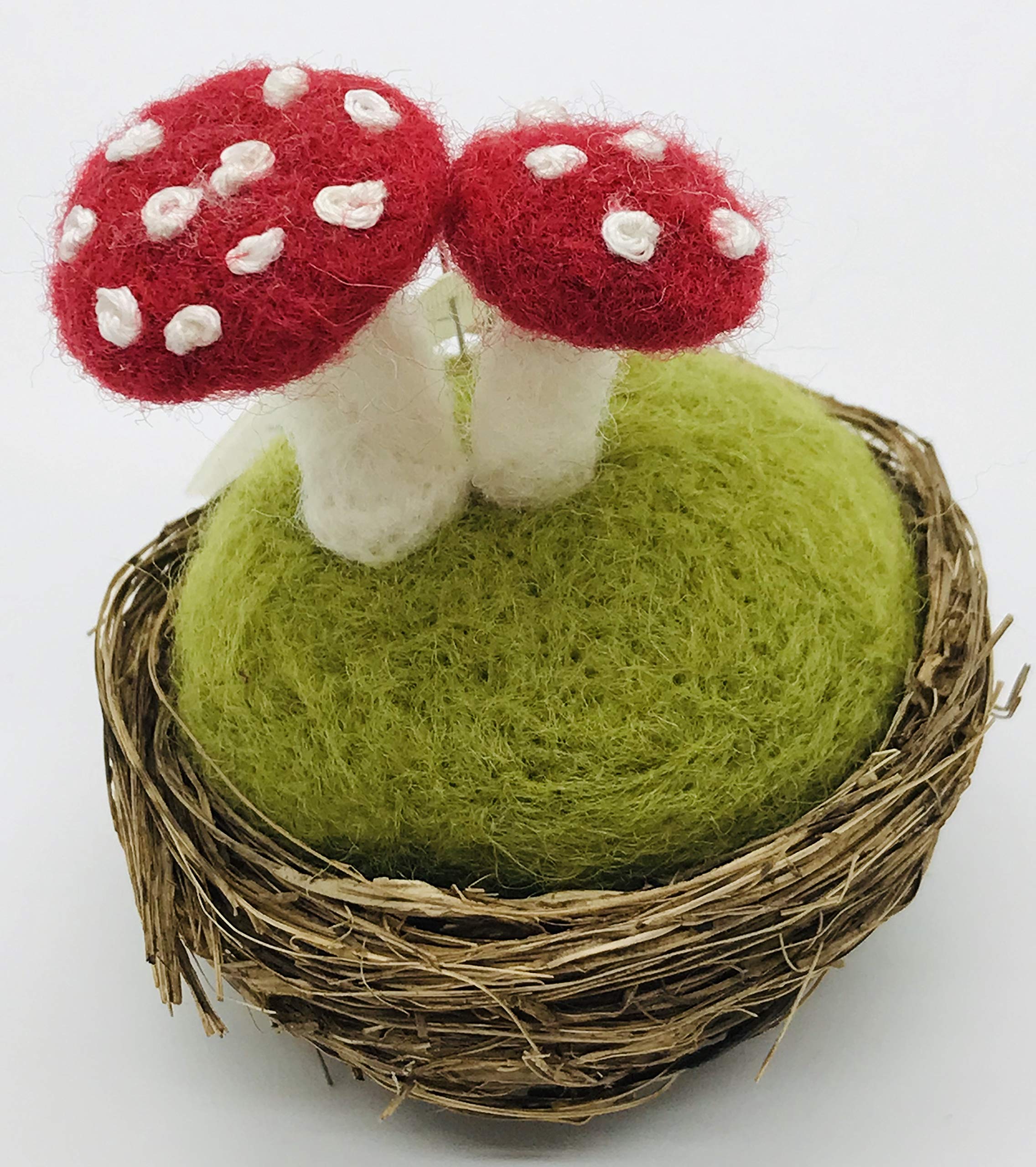 Needle Felt Mushroom Pin Cushion for Sewing & Crafting