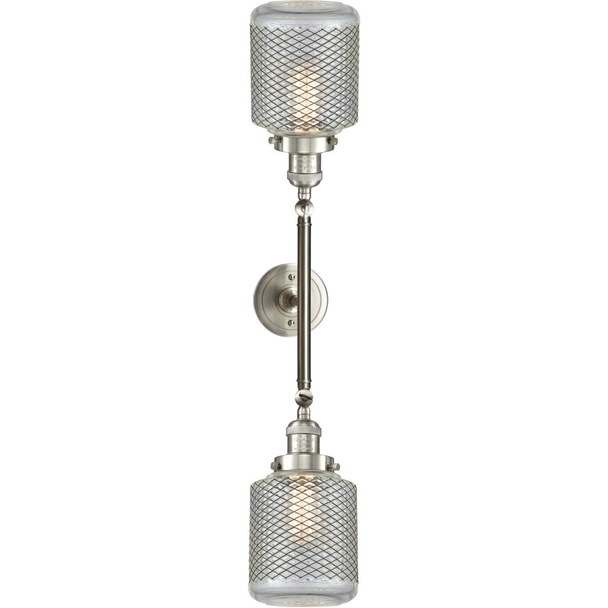 Innovations 208-SN-G262-LED 2-Light Vintage Style Dimmable LED Bathroom Vanity Light Fixture in Brushed Satin Nickel - Perfect for Bathroom Makeovers, Powder Rooms & Spa-Like Retreats