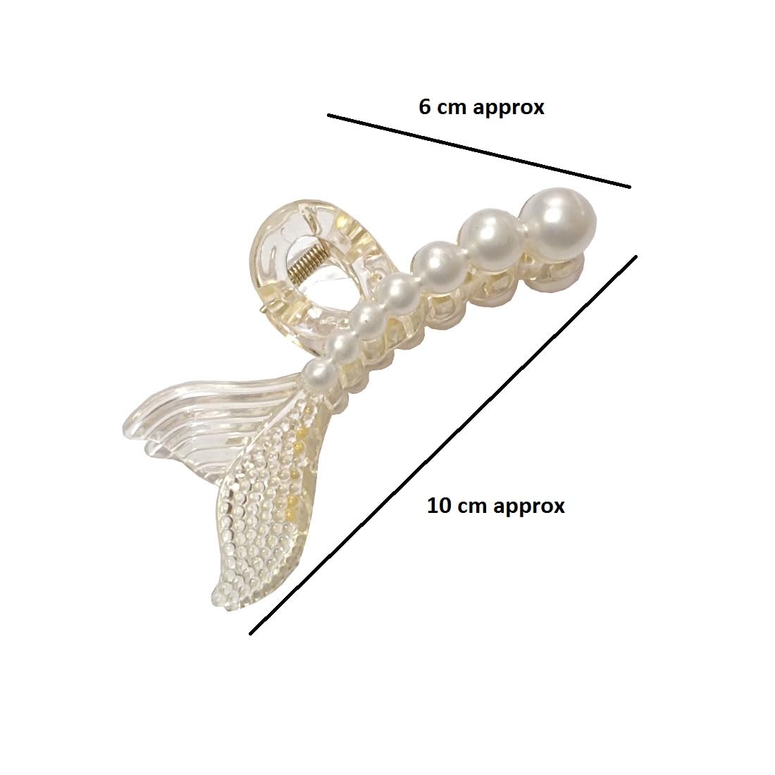 DENICRAAS Pearl Hair Claw Clips - Strong Hold Non-Slip Hair Clips for Women, Champagne Color Hair Jaw Clips for Thick & Thin Hair - Perfect for Daily Use, Birthday Gifts & Special Occasions
