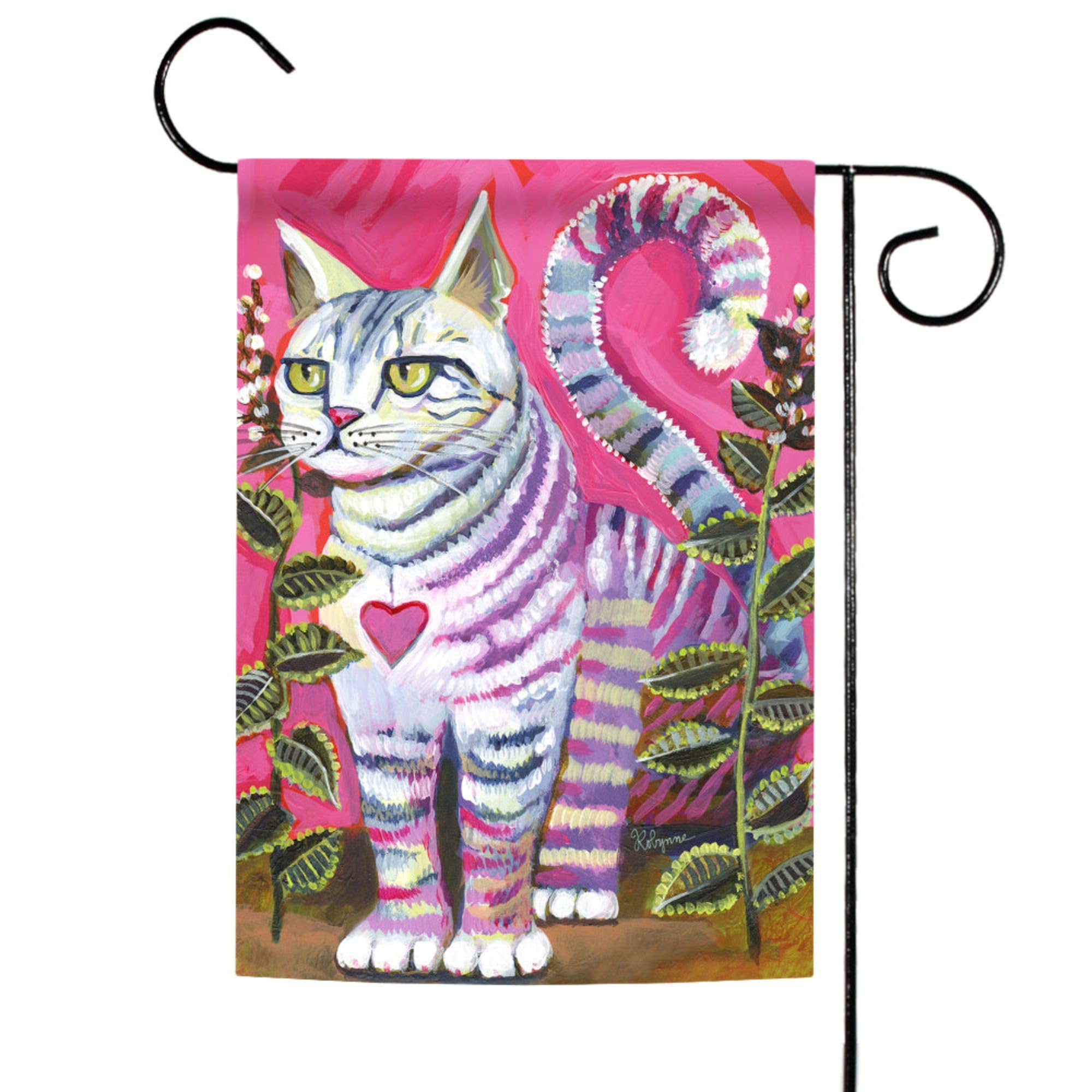 Toland Home Garden 12x18 Inch Double Sided Catnip No Touch Cat Flag - Outdoor Kitty Yard Decoration for Garden, House & Patio - Perfect for Cat Lovers & Pet-Friendly Outdoor Decor