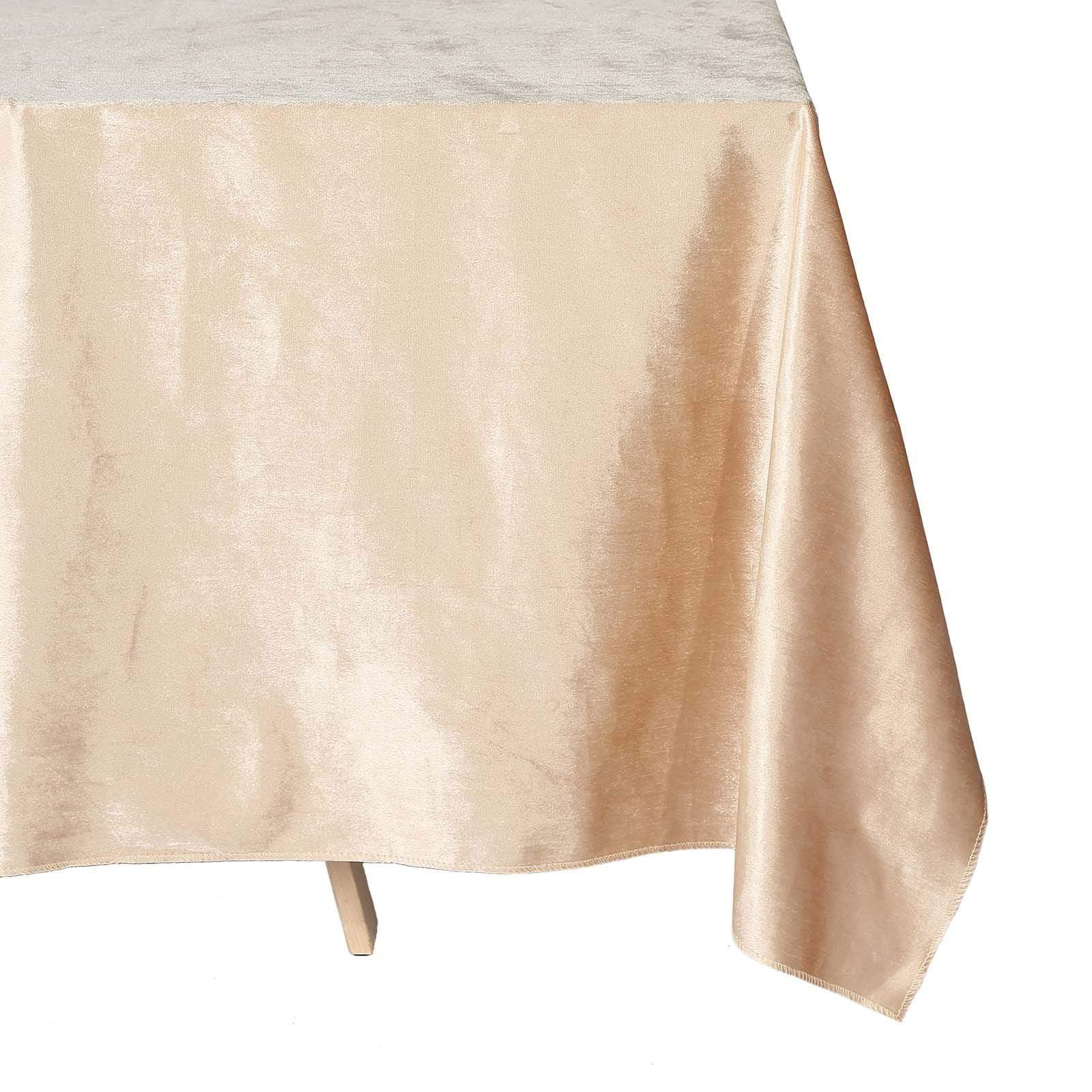 Premium Velvet Rectangular Tablecloth 90x132 Inches - Elegant Dining Table Cover for Weddings, Parties & Holiday Decor