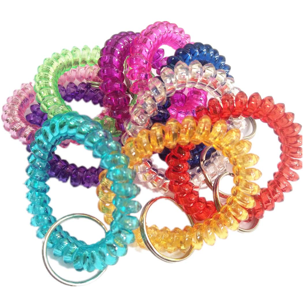 Durable Spiral Wristband Keychain - Pack of 5, Spring Coil Bracelet for Keys & Wristbands | Perfect for Gym, Home Organization & Outdoor Activities