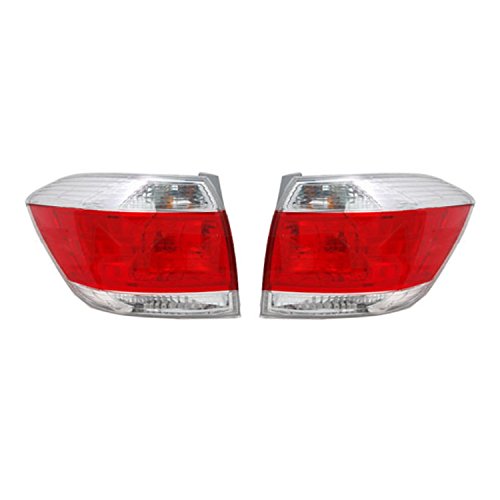 RAREELECTRICAL New Pair of LED Tail Lights Compatible with Toyota Highlander 2008-2013 (Models TO2800185, 81560-0E070, TO2801185, 815600E070, 81550-0E070, 815500E070) - Waterproof & Durable Replacement for Enhanced Night Visibility & Safety Driving