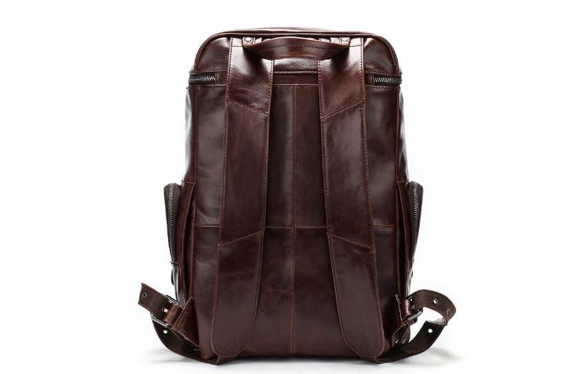 Premium Men's Brown Leather Backpack - Stylish & Durable Travel Laptop Bag for Work, Business & College - Perfect for Commuting & Everyday Use
