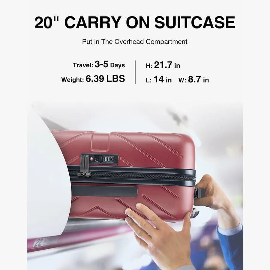 Daren 16-20 Inch Lightweight Hardside Carry On Luggage - Perfect for Air Travel, Business Trips & Weekend Getaways