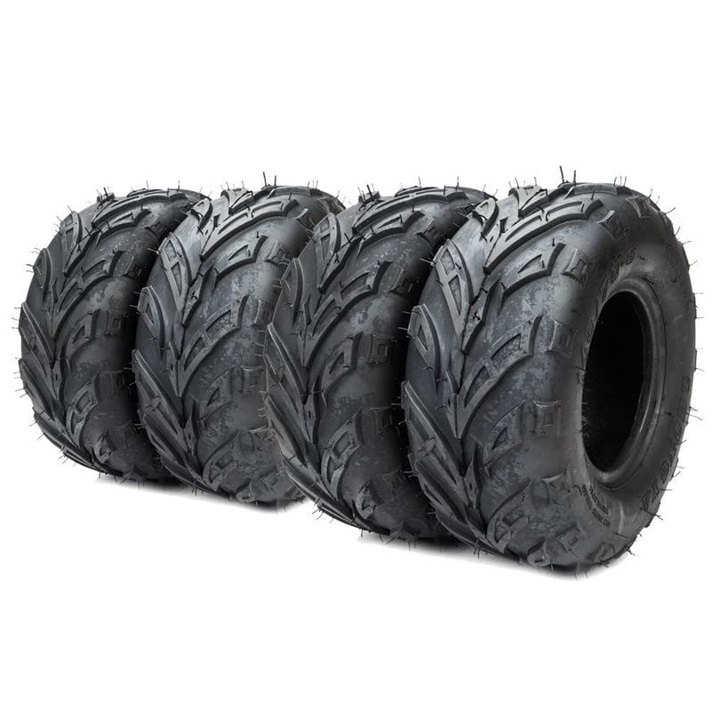 4-Piece Replacement Tire Set for Trailmaster Mid XRX, Blazer 200, Hammerhead Mudhead & Mid-Size Go Karts - Durable Off-Road Tires for Racing, Trail Riding & Backyard Fun