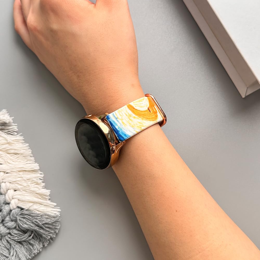TOOLAIK 20mm Sports Wristband Compatible with Samsung Galaxy Watch 6 Classic 47mm/43mm, Watch 5/5 Pro, Watch 4, Galaxy Watch 3 41mm & Active 2 40mm/44mm - Durable Silicone Band for Men & Women - Perfect for Running, Gym & Daily Wear