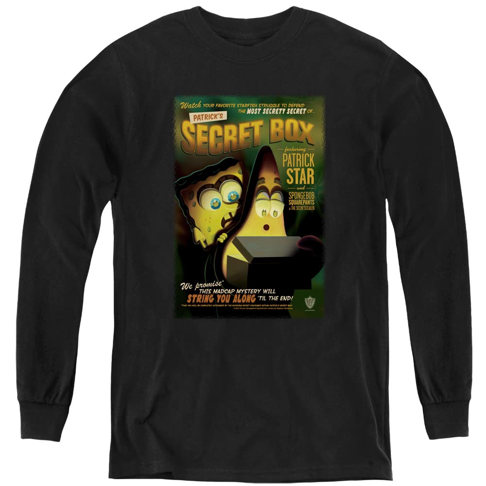 Spongebob Patrick's Secret Box Youth Long Sleeve T-Shirt - Cartoon Graphic Tee for Kids & Teens - Perfect for School, Parties & Casual Wear