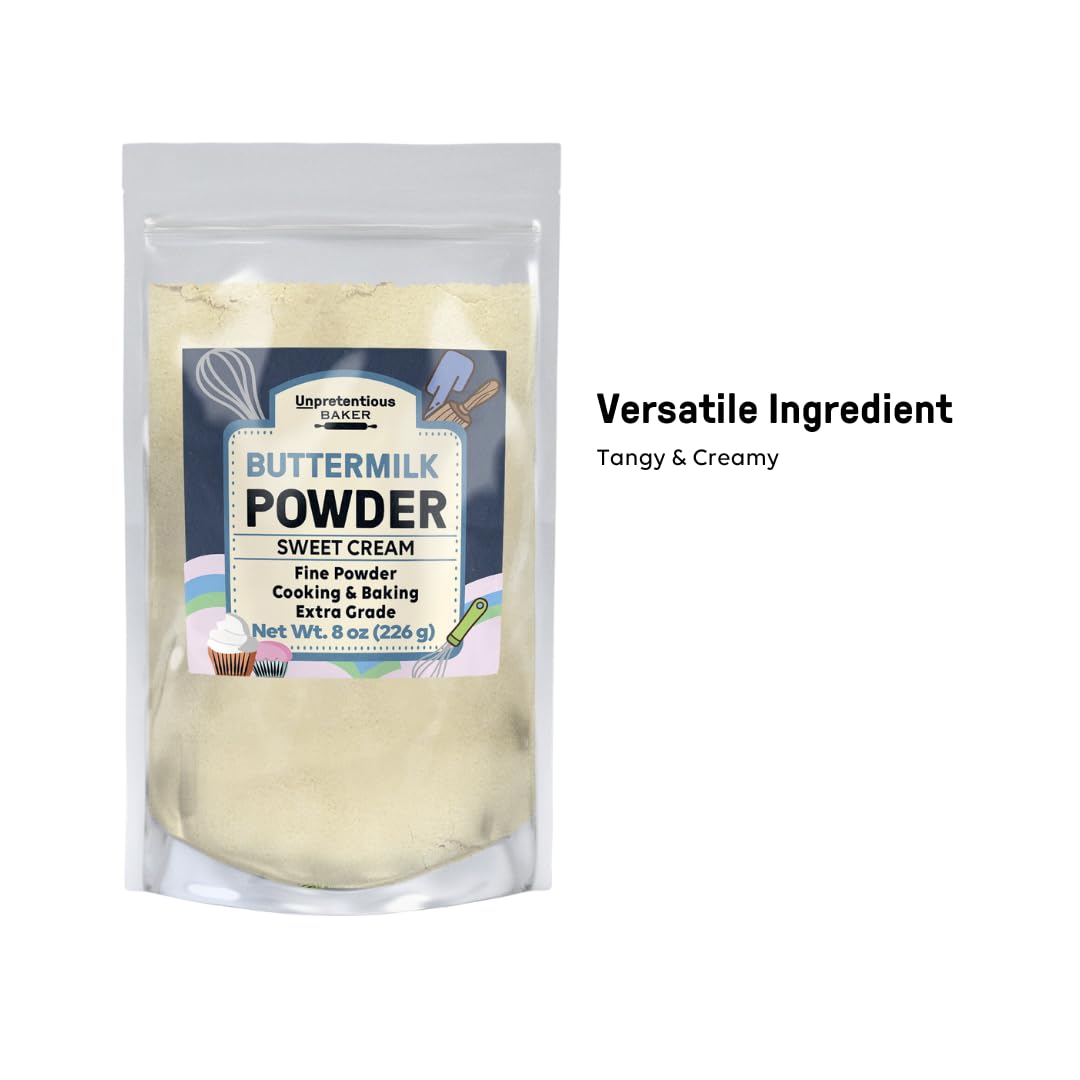 Premium Buttermilk Powder for Baking & Cooking - Sweet Cream, Fine Powder, 8 Ounce - Perfect for Pancakes, Biscuits, and Homemade Ranch Dressing